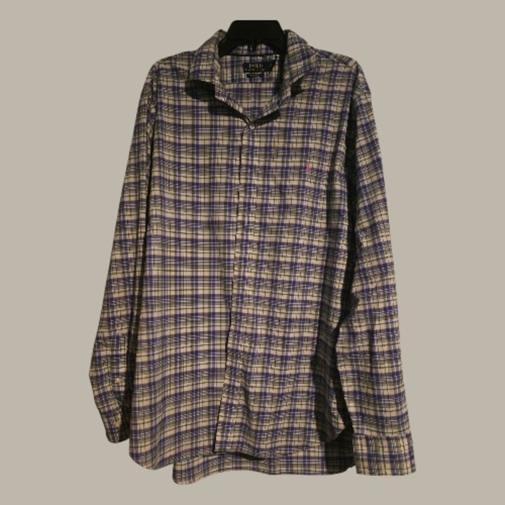Polo Ralph Lauren Blue and White Plaid Shirt